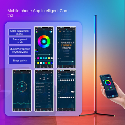 Lámpara de pie LED RGBIC con control por Bluetooth y voz