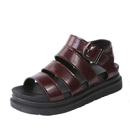 Sandalias de plataforma con hebilla y punta abierta en varios colores