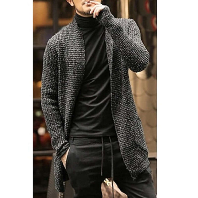 Cárdigan largo de punto para hombre