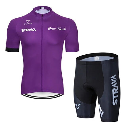 Conjunto de ciclismo de verano STRAVA Pro Team con badana de gel