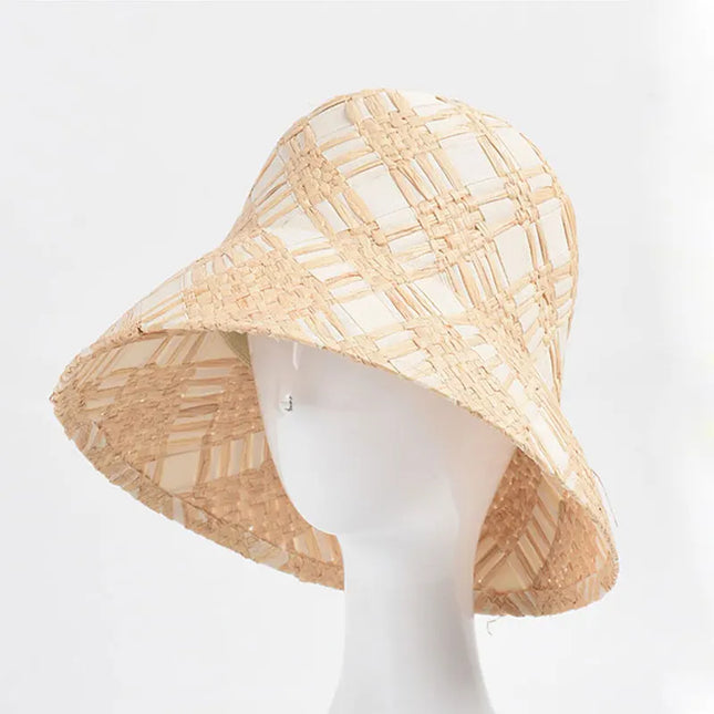 Sombrero de paja plegable para mujer, elegante y funcional