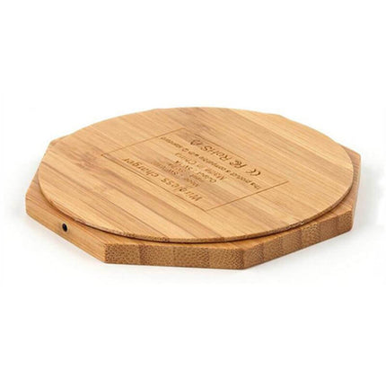 Cargador inalámbrico Qi de madera de bambú para smartphone