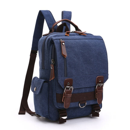 Mochila de lona versátil para viajes y escuela