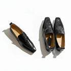 Zapatos mocasines sencillos con suela plana retro británica en color clásico