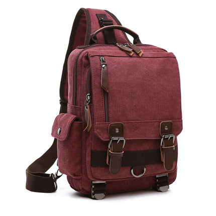 Mochila de lona versátil para viajes y escuela