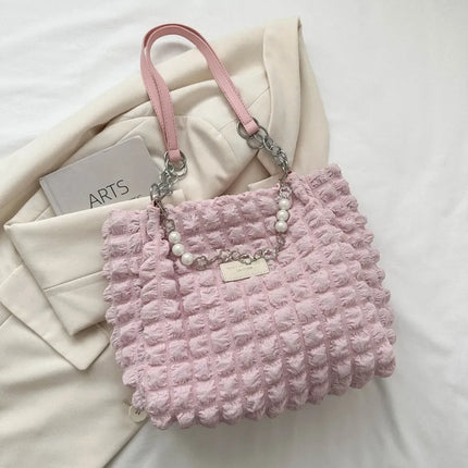 Bubble Textured Tote Bag - tugranalmacen.com