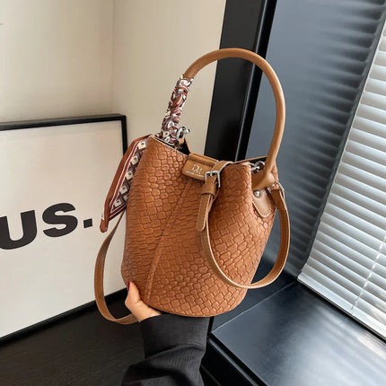 Handbag shoulder bag woven bucket bag - tugranalmacen.com