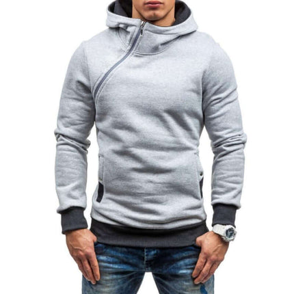 Sudadera con capucha y cremallera oblicua para hombre
