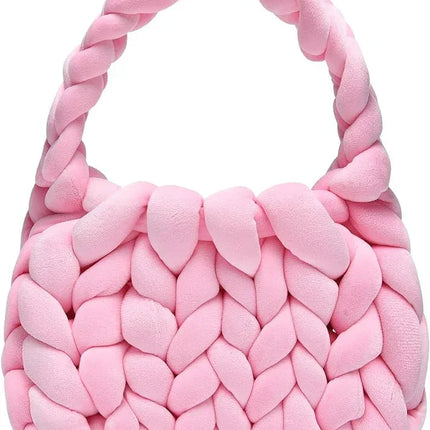 Bolsa de cartero tejida a mano con hilo hilado y núcleo de terciopelo de cristal. - tugranalmacen.com