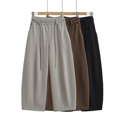 pantalones anchos y sueltos de terciopelo negro