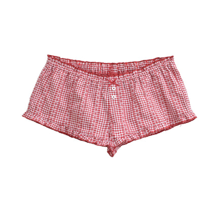 Shorts a cuadros rojos para mujer