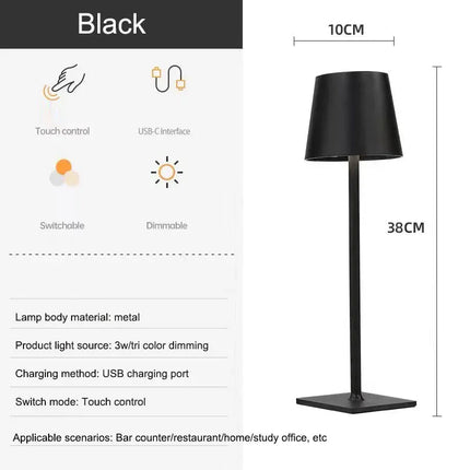 Lámpara de mesa alta de diseño nordico on-off táctil - tugranalmacen.com