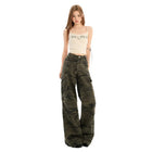 Pantalones cargo casuales de cintura alta para mujer