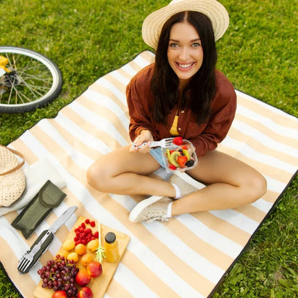 7-in-1 multifunctional stainless steel foldable outdoor camp tableware: fork, spoon, knife. Survival tools for picnic, camping. - tugranalmacen.com