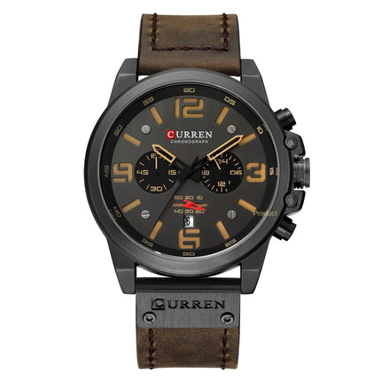 Men's Watch Sports Six Pin Quartz Watch Calendar Men's Watch Waterproof Belt Watch - tugranalmacen.com