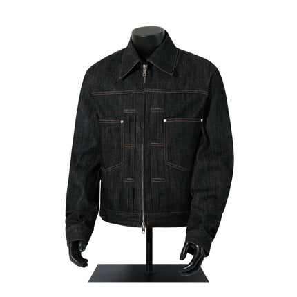 Chaqueta y pantalón vaquero denim negro lavado de hombre