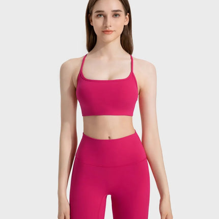 Camisola deportiva con espalda cruzada y escote redondo