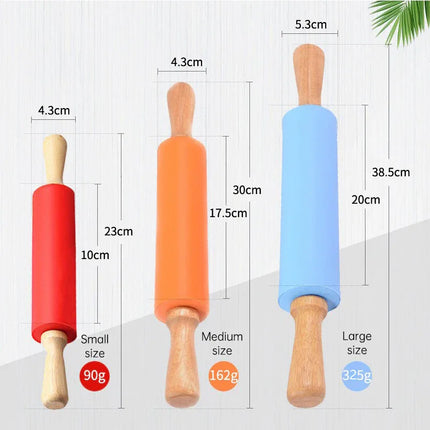Rodillo de silicona con mango de madera. - tugranalmacen.com