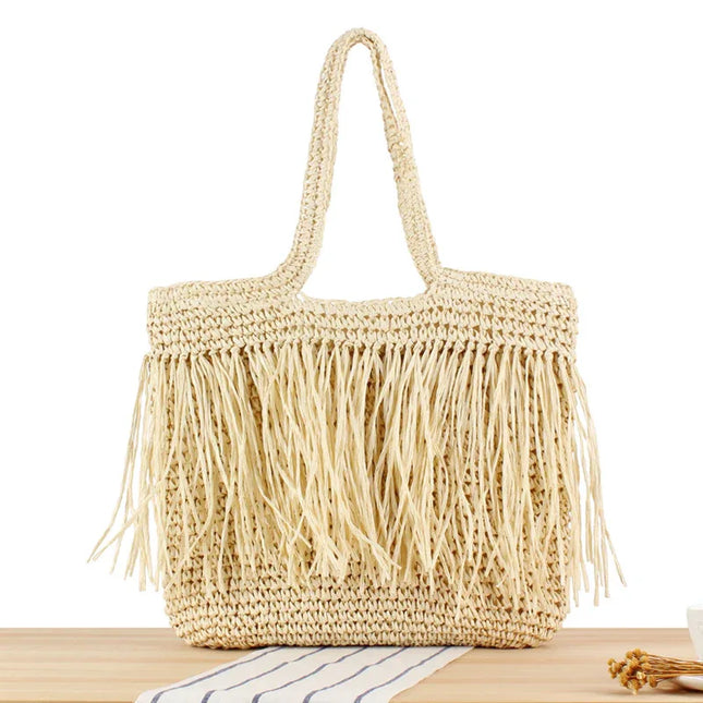 Beach Resort Chic: Handwoven Tassel Bag - Stylish, Spacious, and Versatile Crossbody Bag - tugranalmacen.com