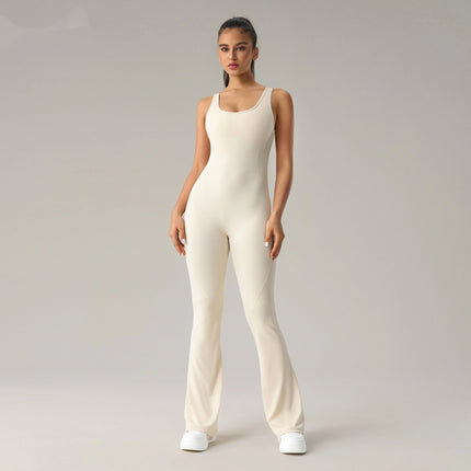Mono de yoga elástico sin mangas para mujer