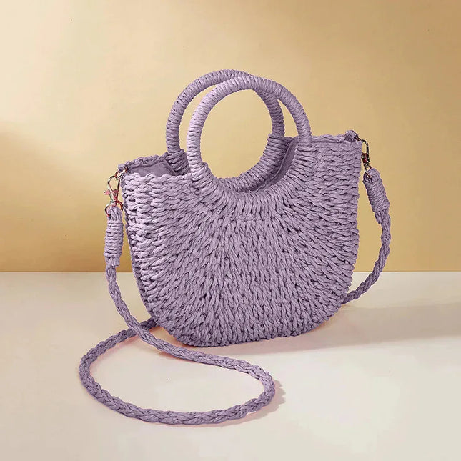 Grass woven bag women's bag ins versatile beach bag - tugranalmacen.com