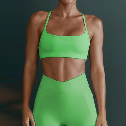 Sujetador deportivo Lulu Nude con espalda fruncida