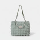 Bolso tote con textura de burbujas, negro