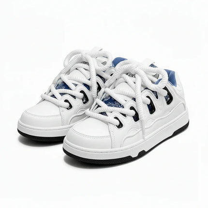 zapatillas deportivas de suela gruesa, color blanco