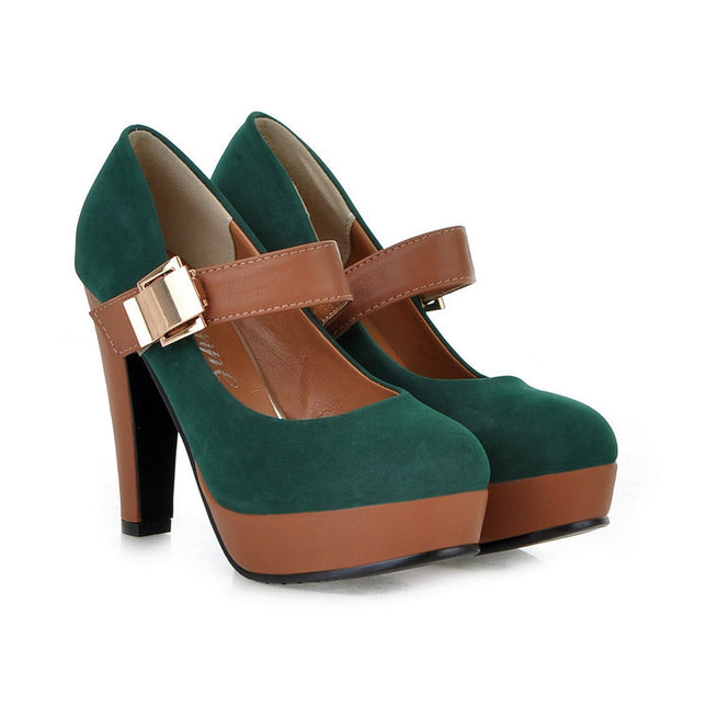 Zapatos plataforma mujer con tacón alto y cierre de velcro