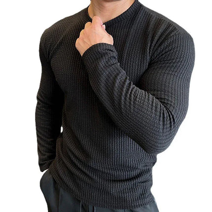 Fashion Knit Long Sleeve Top for Men Autumn/Winter Casual Sweater - tugranalmacen.com