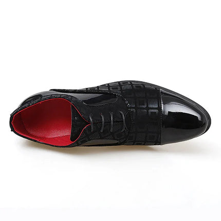 Zapatos unisex de tacón alto Elegancia retro Glam negros charol y tela estilo clásico