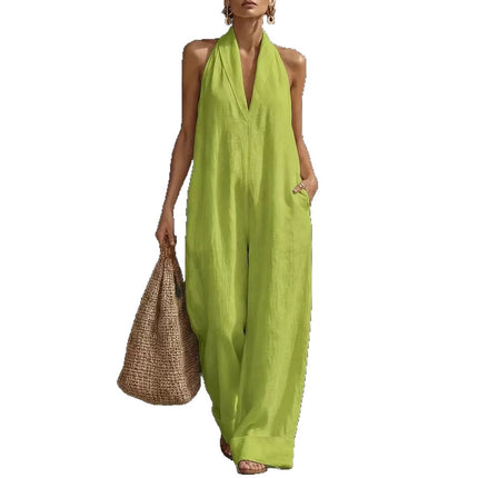 Vestido de verano escote en V para mujer sin mangas