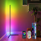Lámpara de pie LED RGBIC negra y blanca