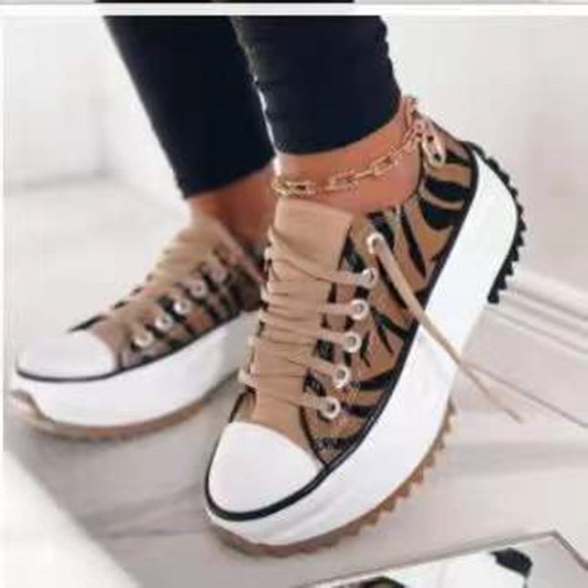 Zapatillas unisex de lona con suela gruesa para uso diario