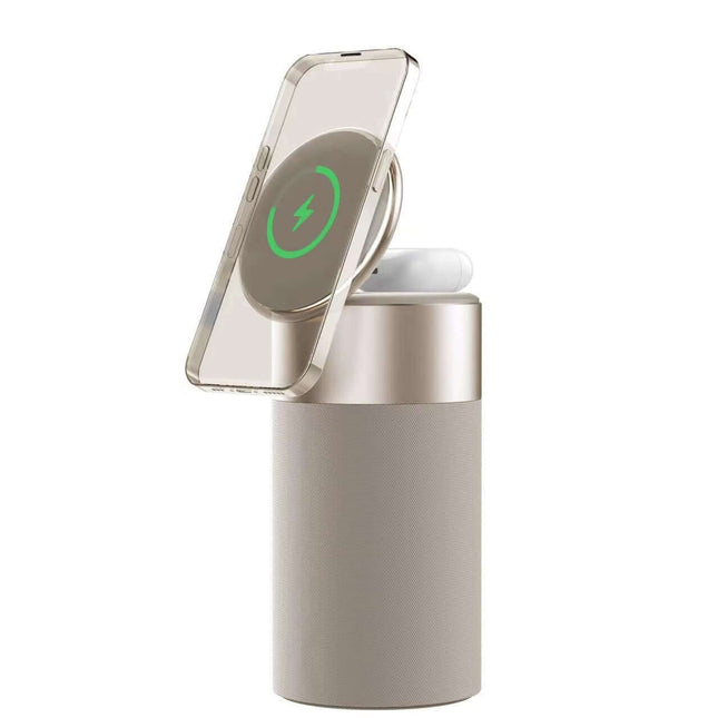 Cargador inalámbrico 3 en 1 con altavoz