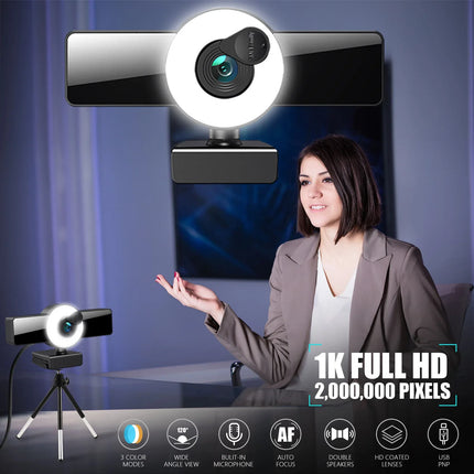 4k beauty autofocus 1080p computer camera high-definition audio USB live streaming webcam2k fill light - tugranalmacen.com
