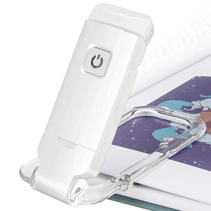 Lámpara de lectura LED mini con clip USB recargable, brillo ajustable, portátil, luz de marcador para leer