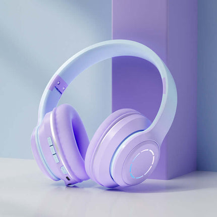 Auriculares Bluetooth plegables en colores degradados