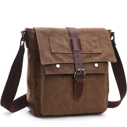 Bolso mensajero vintage para hombre de lona con correa ajustable