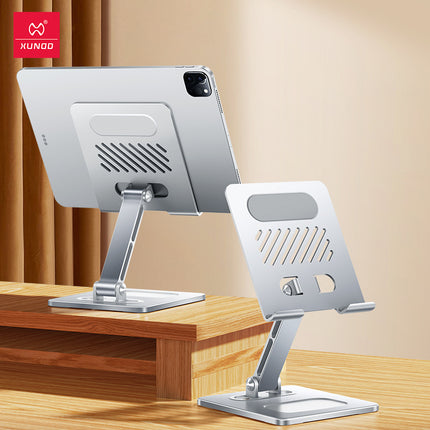 Soporte plegable ajustable para tablet y móvil en gris oscuro