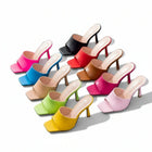 Sandalias Crystal Queen de tacón alto y punta cuadrada - tugranalmacen.com