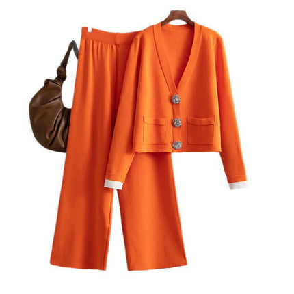 Conjunto de top y pantalón ancho informal