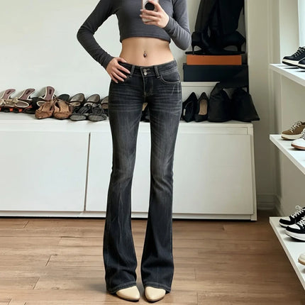 Vaqueros ajustados de pierna estrecha estilo vintage Hot Girl Y2K - tugranalmacen.com