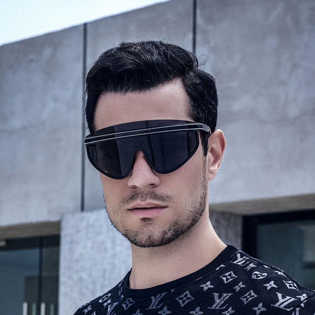 Personalized Large Frame One-Piece Lens Sunscreen Sunglasses For Women High Sense Windproof Ins Sunglasses - tugranalmacen.com