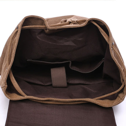 Mochila de lona lavada con gran capacidad para viajes