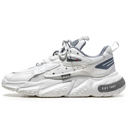 Zapatillas Deportivas Urbanas PACE, confort y estilo en cada paso, en color blanco y gris, con diseño moderno y suela gruesa para mayor confort.