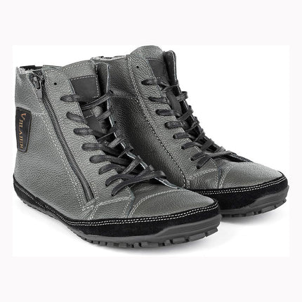 Botas de invierno unisex con forro de terciopelo y cremallera lateral