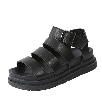 Sandalias de plataforma con hebilla y punta abierta en varios colores
