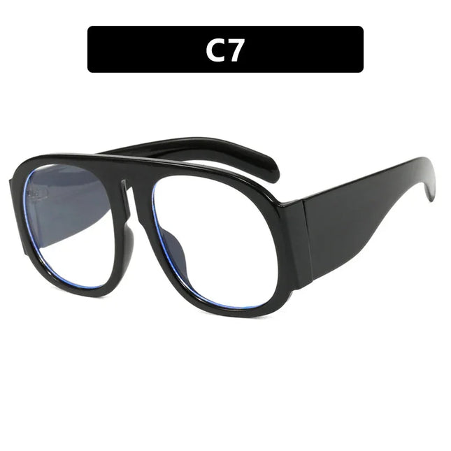 Gafas Espejo plano estilo piloto retro, montura grande con protección contra la luz azul. - tugranalmacen.com