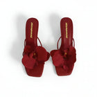 Zapatillas de tacón alto con punta de flor